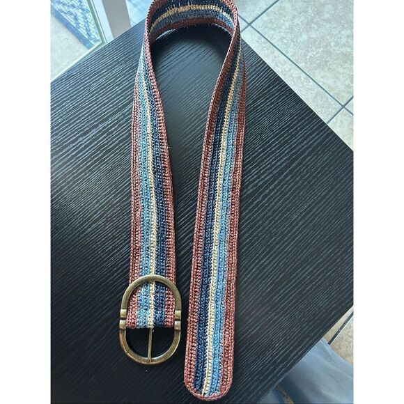 Sezane multicolor rafia women’s belt size M/L - Picture 2 of 4